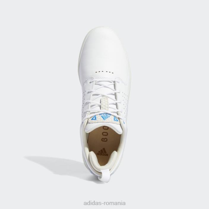 Adidas pantofi de golf flopshot spikeless alb adidas bărbați alb/auriu metalic/albastru papură 2JBN19476