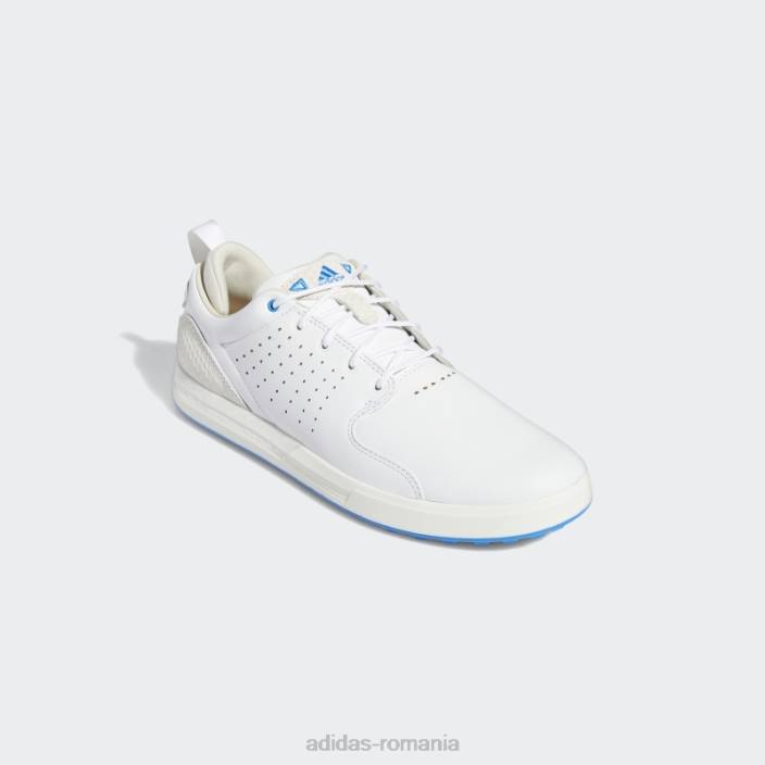 Adidas pantofi de golf flopshot spikeless alb adidas bărbați alb/auriu metalic/albastru papură 2JBN19476