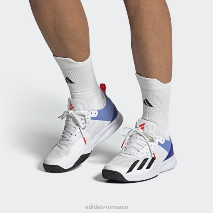 Adidas pantofi de tenis albi courtflash speed bărbați alb negru 2JBN19559