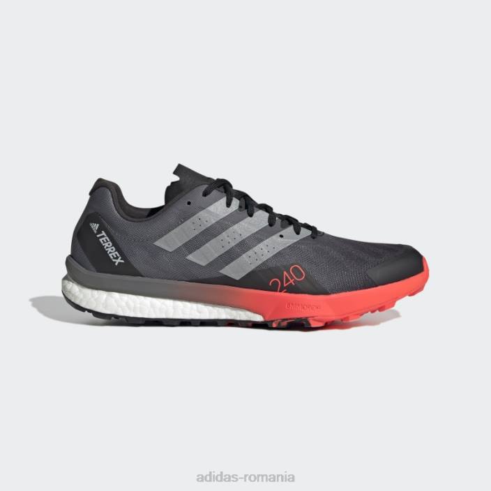Adidas pantofi negri terrex speed ultra trail running bărbați negru/argintiu/rosu 2JBN19690