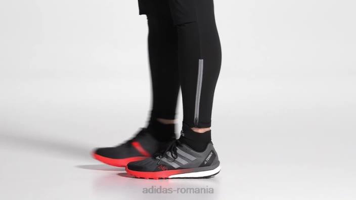 Adidas pantofi negri terrex speed ultra trail running bărbați negru/argintiu/rosu 2JBN19690