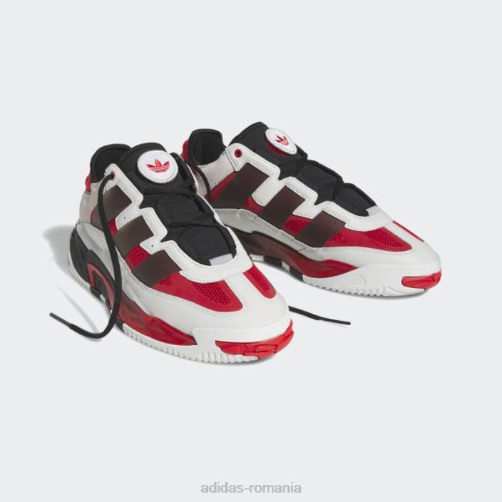 Adidas pantofi niteball albi bărbați alb/negru/stacojiu 2JBN19472