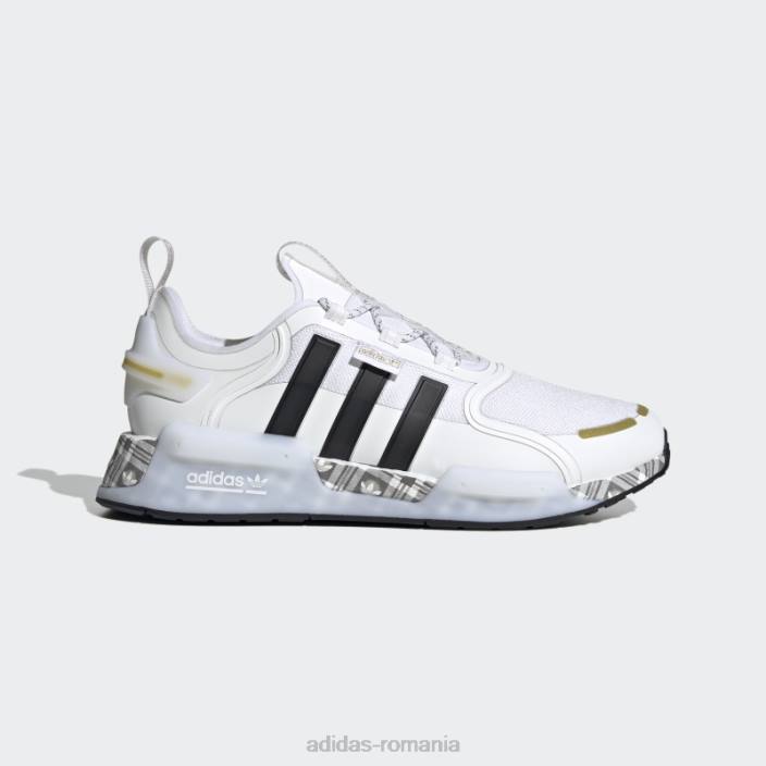 Adidas pantofi nmd-r1 v3 alb bărbați alb/negru/auriu metalic 2JBN19370