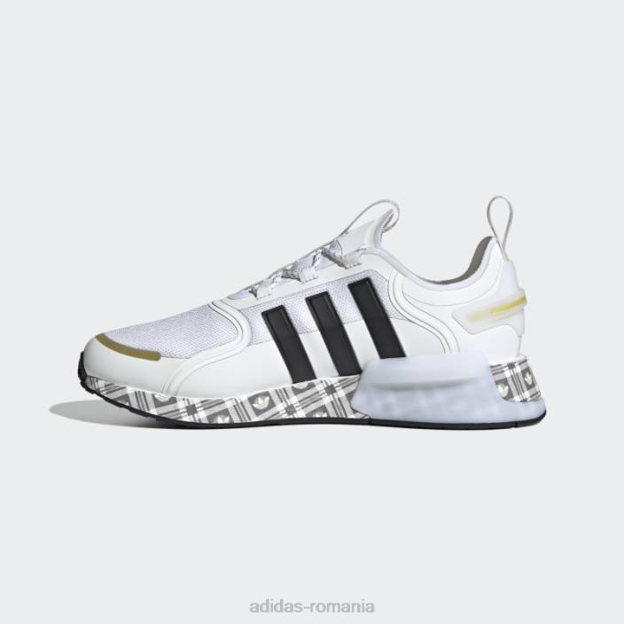 Adidas pantofi nmd-r1 v3 alb bărbați alb/negru/auriu metalic 2JBN19370