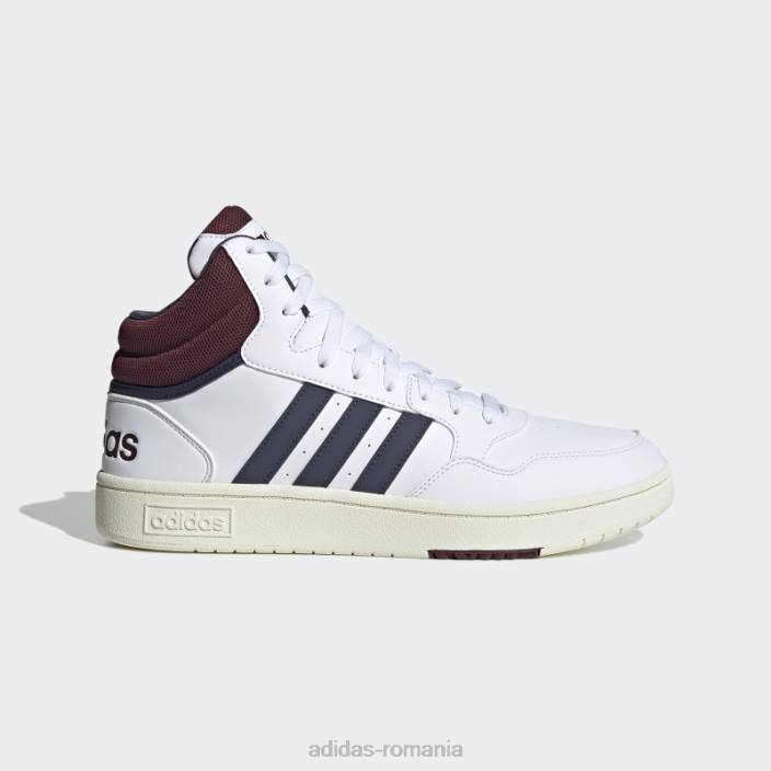 Adidas pantofi vintage mid classic hoops 3.0 albi bărbați alb/marinier/rosu 2JBN19822