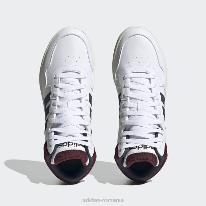 Adidas pantofi vintage mid classic hoops 3.0 albi bărbați alb/marinier/rosu 2JBN19822