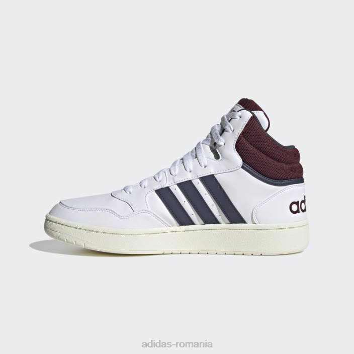 Adidas pantofi vintage mid classic hoops 3.0 albi bărbați alb/marinier/rosu 2JBN19822