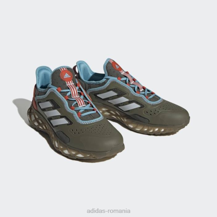 Adidas pantofi web boost olive bărbați măsline/albastru/roșu 2JBN19652