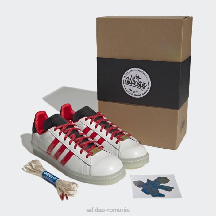 Adidas pantofii lui Ray urlă campus alb bărbați alb/rosu/negru 2JBN19780