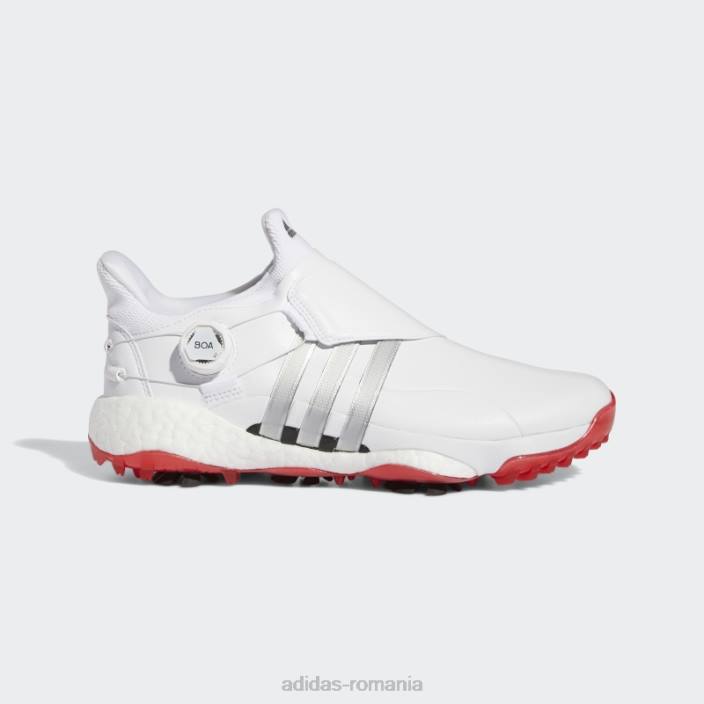 Adidas tour360 22 pantofi de golf boa alb bărbați alb/argintiu/rosu 2JBN19916