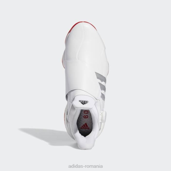 Adidas tour360 22 pantofi de golf boa alb bărbați alb/argintiu/rosu 2JBN19916