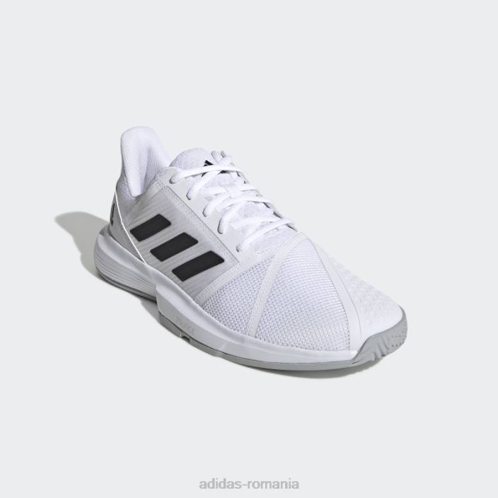 Adidas courtjam bounce pantofi albi bărbați alb/negru/argintiu 2JBN12835