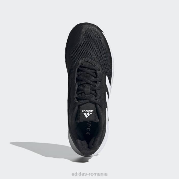 Adidas pantofi de tenis negri pe zgură de control Courtjam bărbați alb negru 2JBN13012