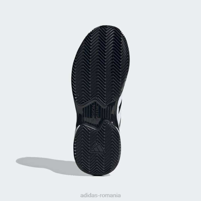 Adidas pantofi de tenis negri pe zgură de control Courtjam bărbați alb negru 2JBN13012