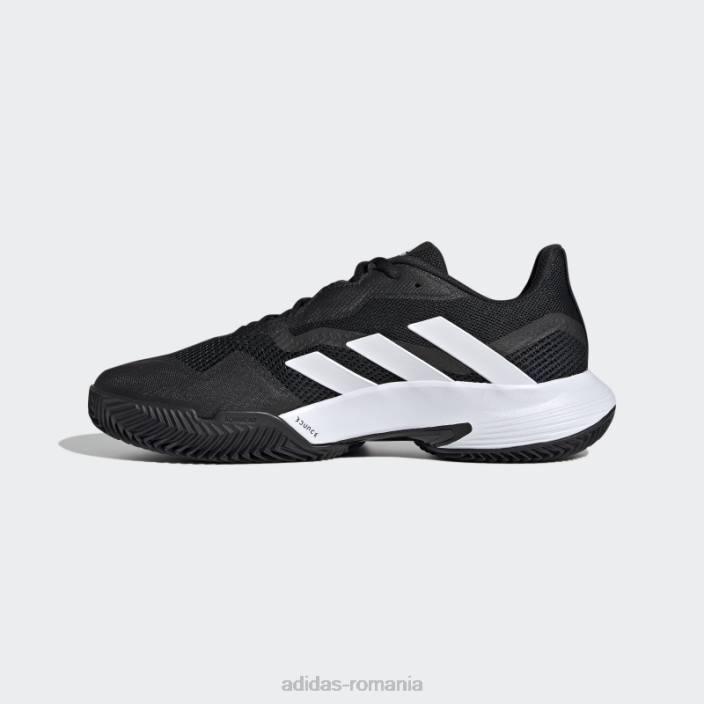 Adidas pantofi de tenis negri pe zgură de control Courtjam bărbați alb negru 2JBN13012