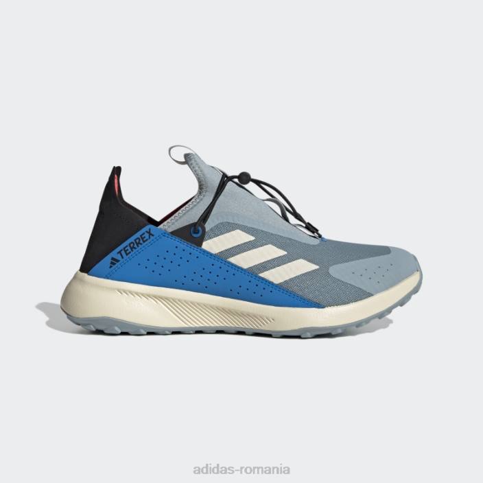 Adidas gri terrex voyager 21 slip-on heat.rdy pantofi de voiaj adidas bărbați papură gri/alb/albastru 2JBN12759