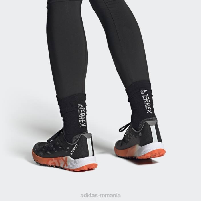 Adidas pantofi de alergare terrex agravic flow gore-tex 2.0 negri bărbați negru/portocaliu 2JBN182