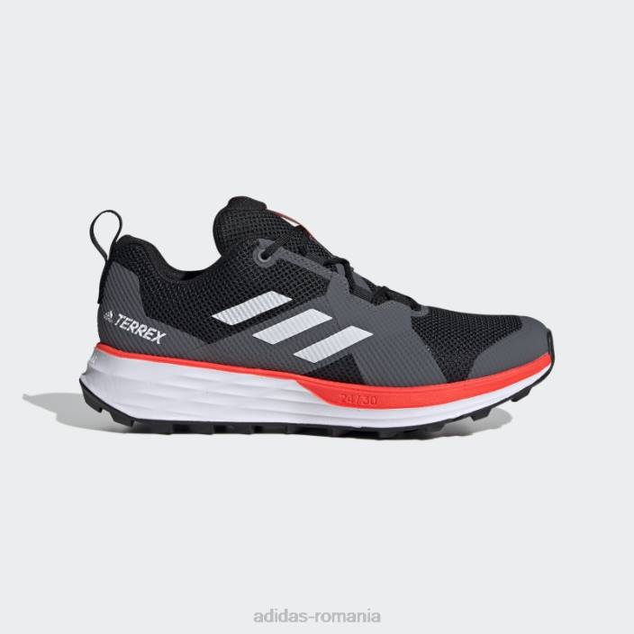 Adidas pantofi de alergare terrex two trail negri bărbați negru/alb/rosu 2JBN13064
