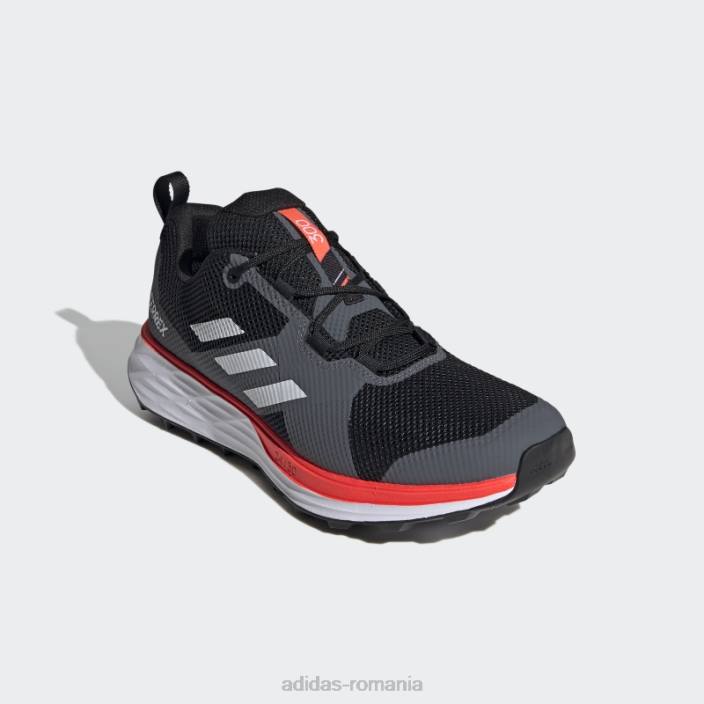 Adidas pantofi de alergare terrex two trail negri bărbați negru/alb/rosu 2JBN13064