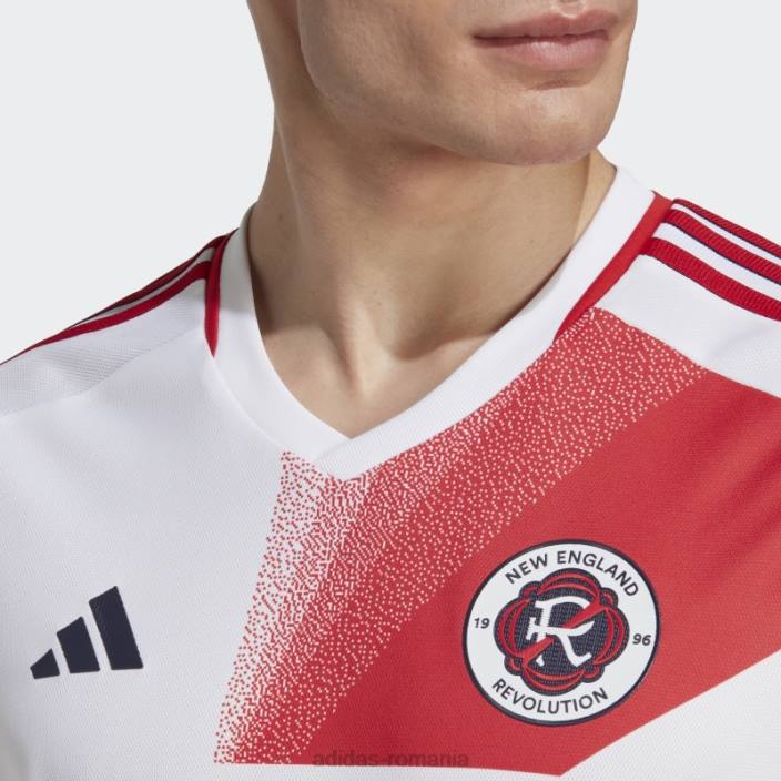 Adidas New England Revolution 23/24 deplasare tricou autentic alb bărbați alb roșu 2JBN20432