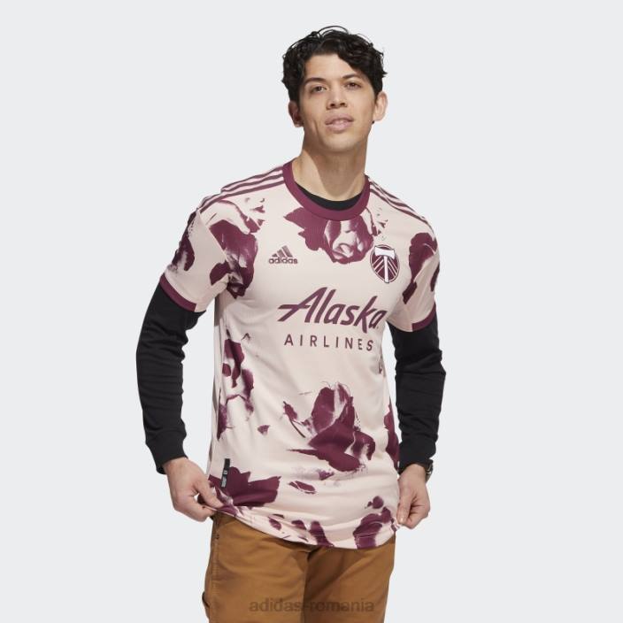 Adidas Portland timbers roz vapor 22/23 deplasare tricou autentic bărbați vapor roz/crimson 2JBN20410