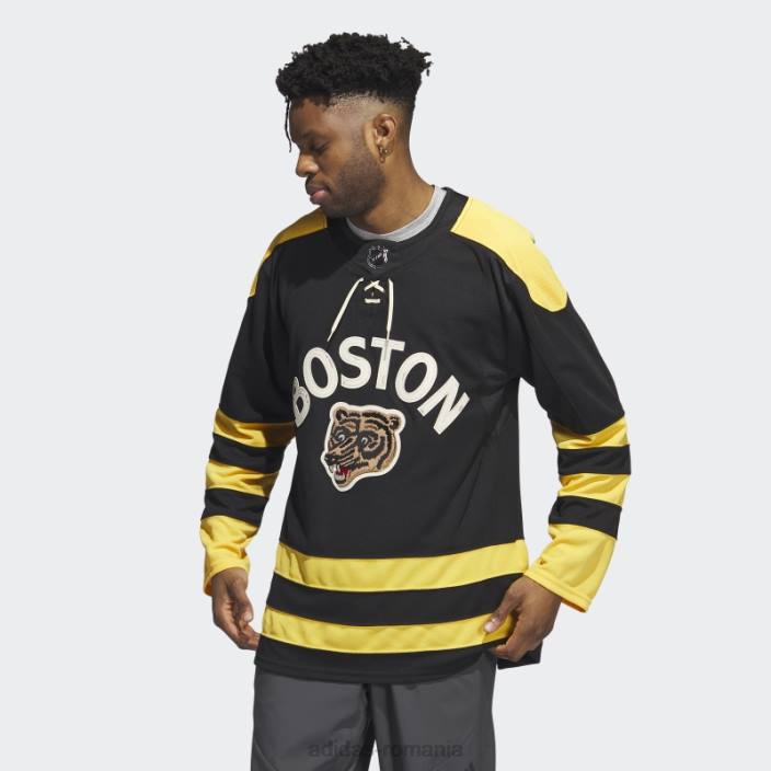 Adidas black bruins tricou de iarnă autentic cu semnătură clasică adidas bărbați negru 2JBN20211