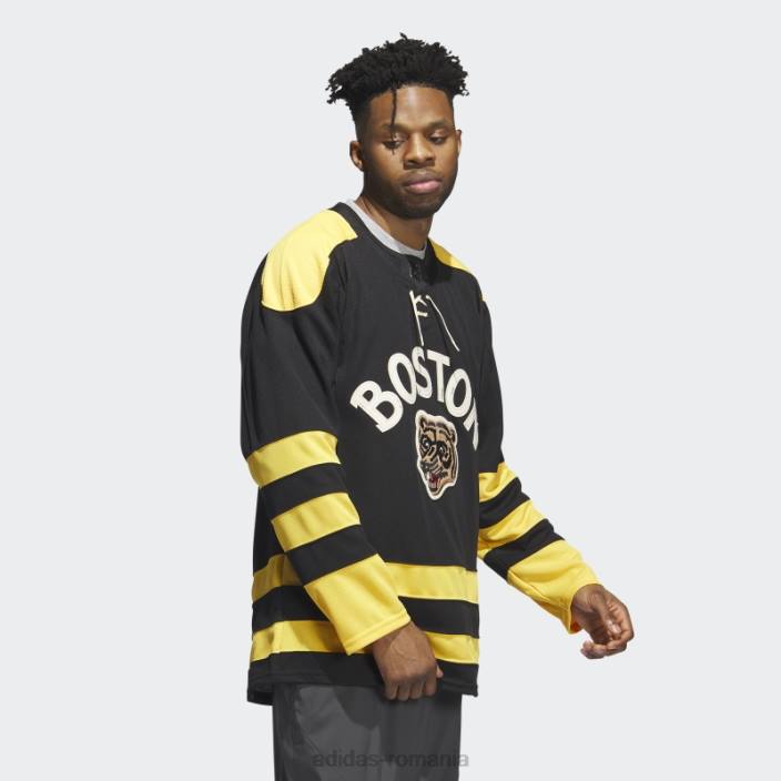 Adidas black bruins tricou de iarnă autentic cu semnătură clasică adidas bărbați negru 2JBN20211