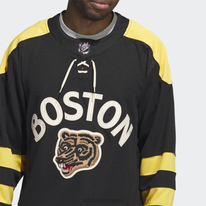 Adidas black bruins tricou de iarnă autentic cu semnătură clasică adidas bărbați negru 2JBN20211