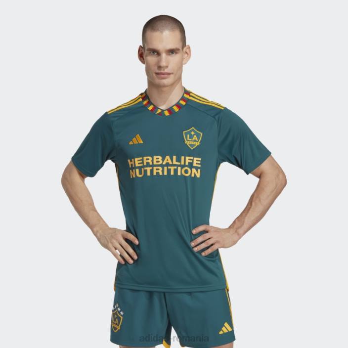 Adidas fashion la galaxy 23/24 deplasare tricou colegiu auriu bărbați verde mister/aur colegiu 2JBN20350