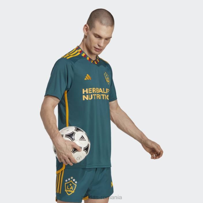 Adidas fashion la galaxy 23/24 deplasare tricou colegiu auriu bărbați verde mister/aur colegiu 2JBN20350