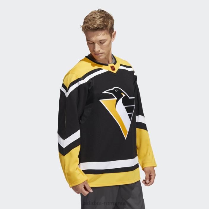 Adidas pinguini tricou autentic revers retro cu semnătură neagră bărbați negru 2JBN20588