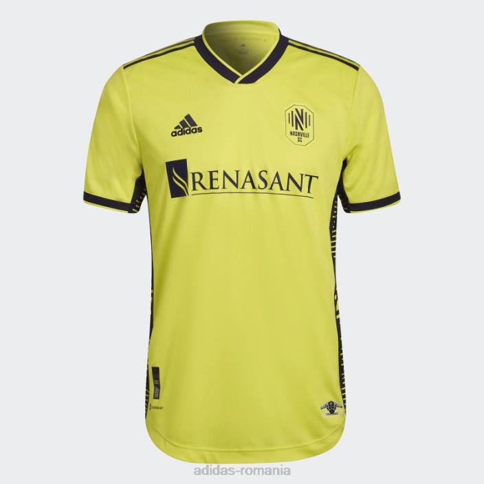 Adidas soc galben nashville sc 22/23 home tricou autentic adidas bărbați galben șoc/cerneală nobilă 2JBN20553