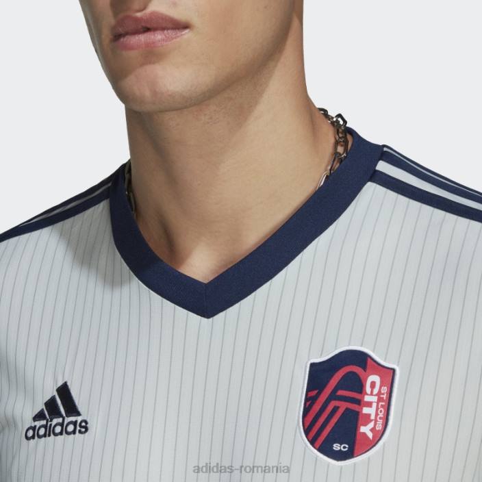 Adidas st. gri. tricou deplasare lui louis city sc 23 bărbați gri/indigo noapte 2JBN20536