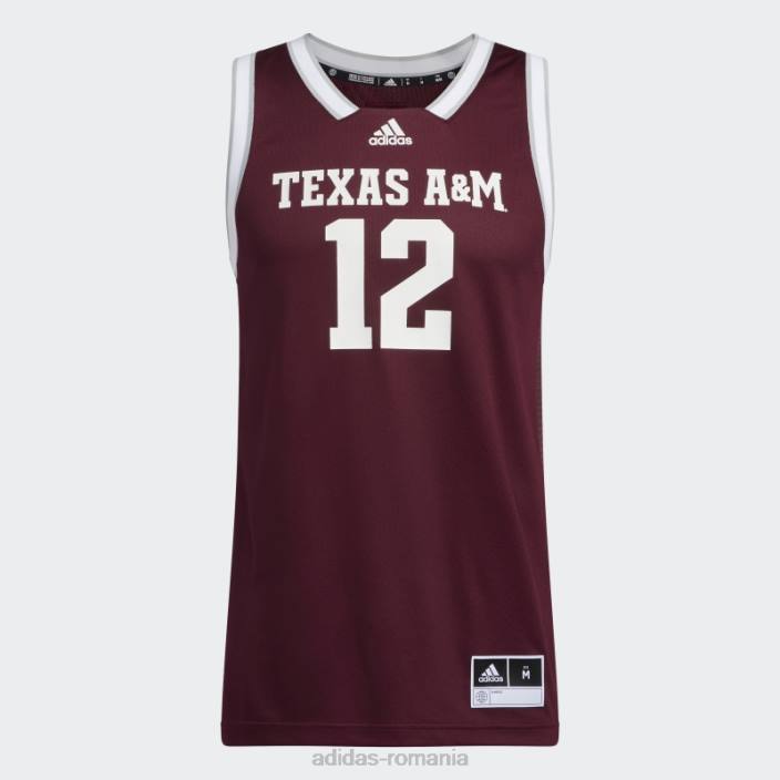 Adidas tricou aggies swingman maro adidas bărbați maro/alb 2JBN20670