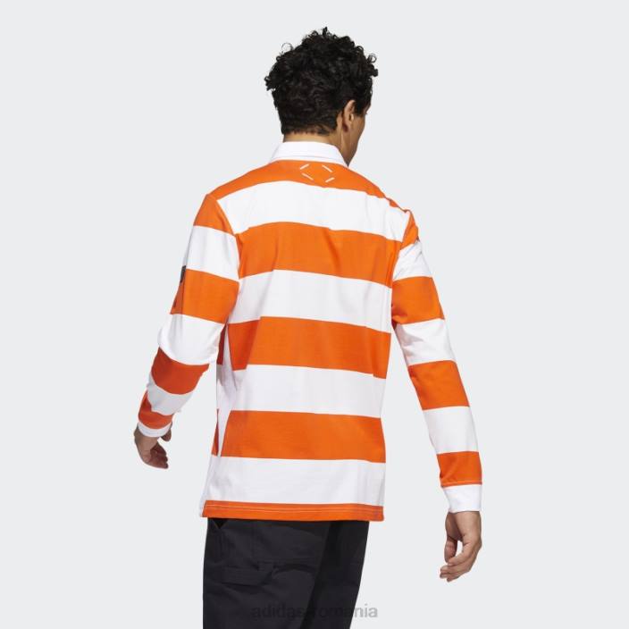 Adidas tricou polo adicross alb cu maneca lunga bărbați alb/portocaliu 2JBN20596