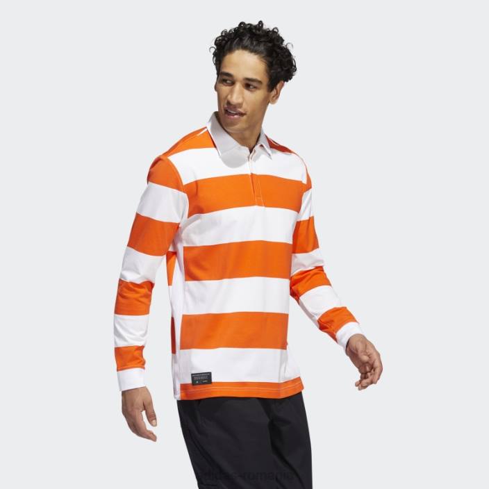 Adidas tricou polo adicross alb cu maneca lunga bărbați alb/portocaliu 2JBN20596