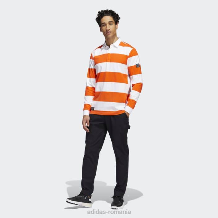 Adidas tricou polo adicross alb cu maneca lunga bărbați alb/portocaliu 2JBN20596
