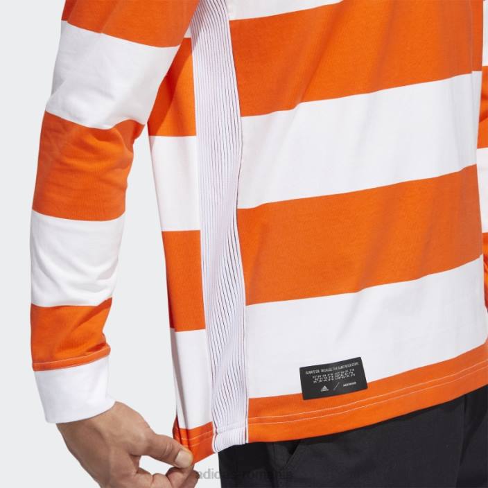 Adidas tricou polo adicross alb cu maneca lunga bărbați alb/portocaliu 2JBN20596
