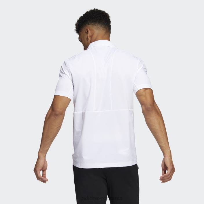 Adidas tricou polo alb al antrenorilor stadionului Aggies bărbați alb/maro/multi 2JBN20669