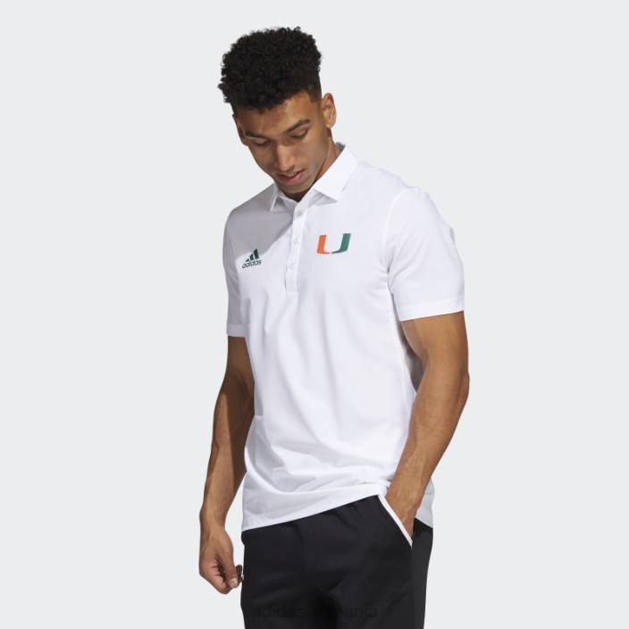 Adidas tricou polo antrenori de stadion verde închis bărbați alb/verde închis/ncaa-mia 2JBN20222