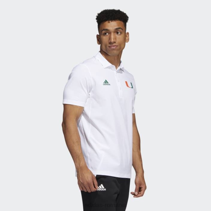 Adidas tricou polo antrenori de stadion verde închis bărbați alb/verde închis/ncaa-mia 2JBN20222