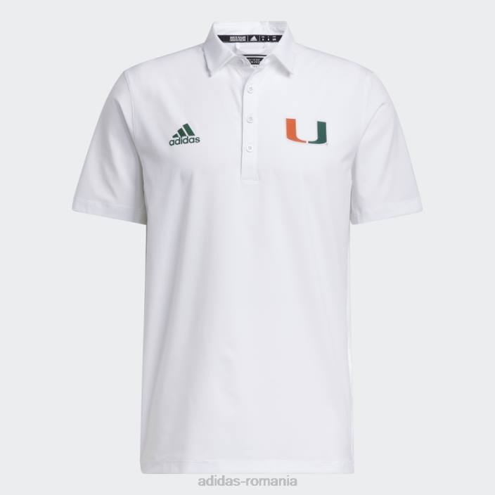 Adidas tricou polo antrenori de stadion verde închis bărbați alb/verde închis/ncaa-mia 2JBN20222