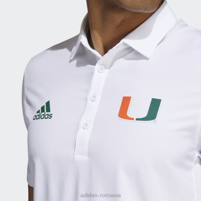 Adidas tricou polo antrenori de stadion verde închis bărbați alb/verde închis/ncaa-mia 2JBN20222