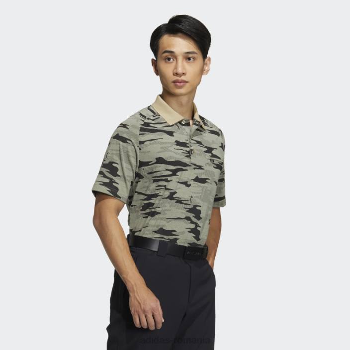 Adidas tricou polo cu camuflaj de cânepă bărbați cânepă 2JBN20321
