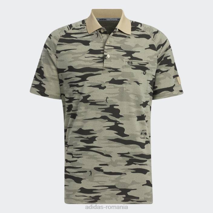 Adidas tricou polo cu camuflaj de cânepă bărbați cânepă 2JBN20321