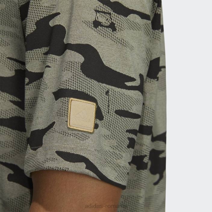 Adidas tricou polo cu camuflaj de cânepă bărbați cânepă 2JBN20321