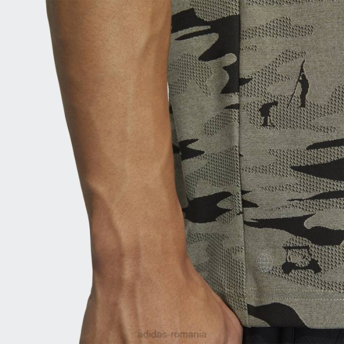 Adidas tricou polo cu camuflaj de cânepă bărbați cânepă 2JBN20321