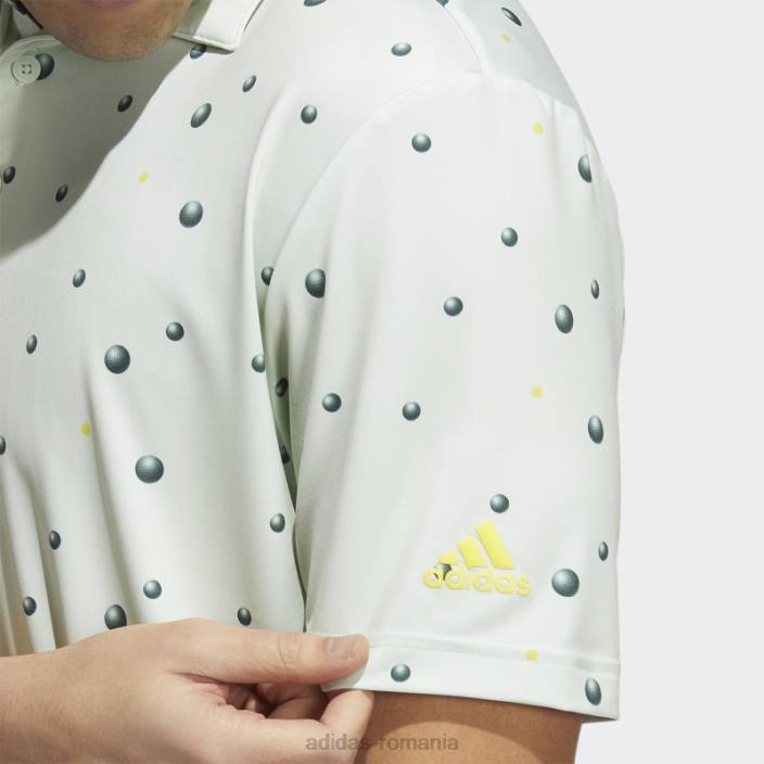 Adidas tricou polo cu imprimeu integral ultimate365 verde bărbați verde galben 2JBN20224