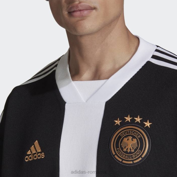 Adidas tricou trei sferturi cu iconița neagră a Germaniei bărbați alb negru 2JBN20255
