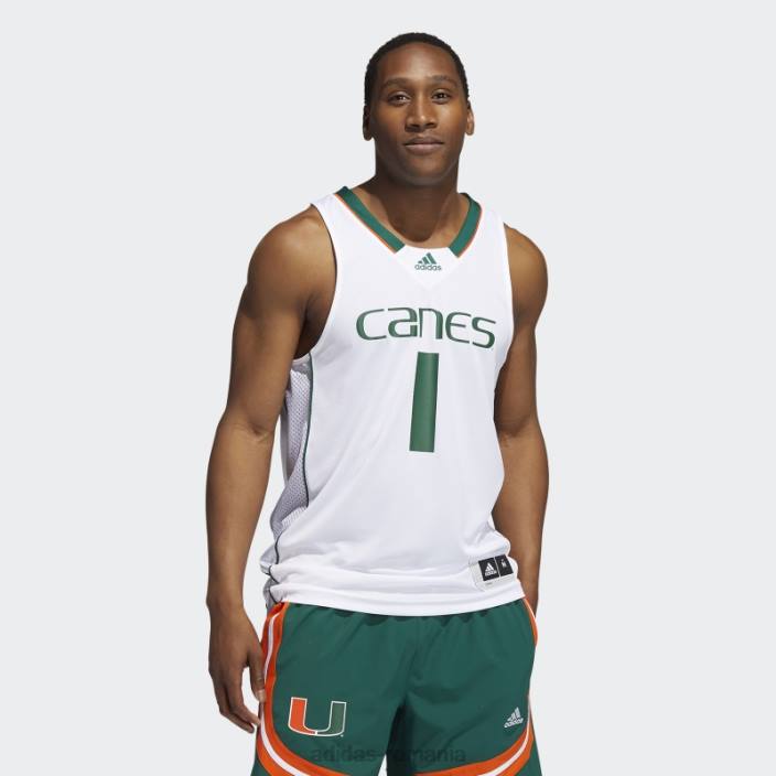 Adidas uragane ncaa tricou swingman alb bărbați alb/verde închis 2JBN20689